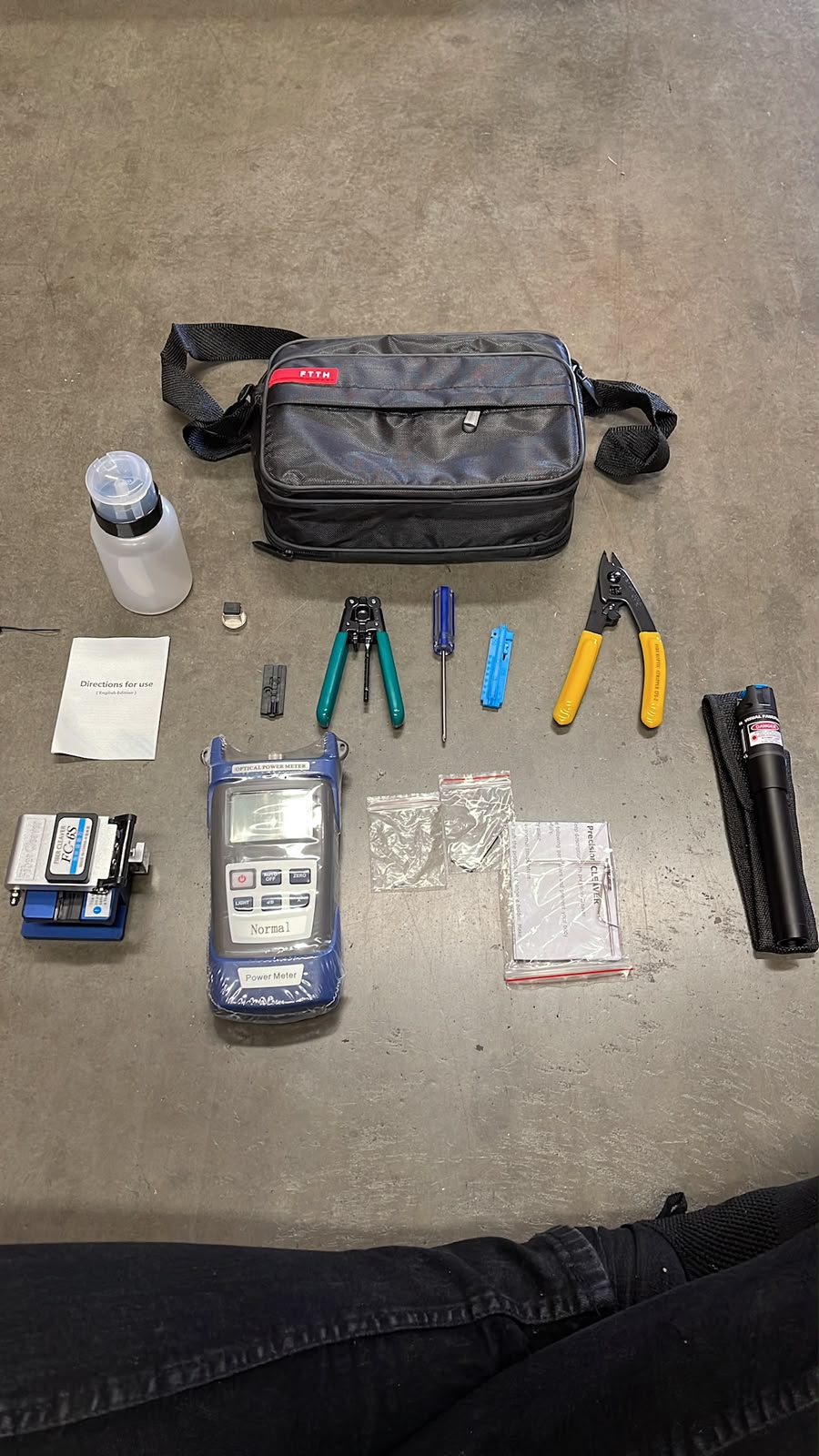 Kit de Herramientas para Fibra Óptica FTTH con Power Meter FC-6S y VFL