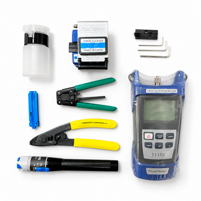 Kit de Herramientas para Fibra Óptica FTTH con Power Meter FC-6S y VFL